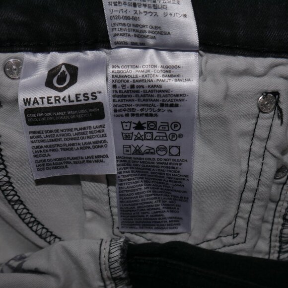 Levis 502 Men's Actual Size 38x30 Jeans Stretch Denim Regular Tapered Leg Black - Picture 10 of 11